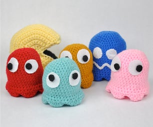 Crochet Pac-Man and Ghosts