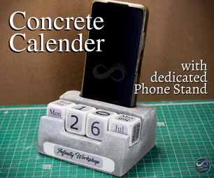 Concrete Calendar With Dedicated Phone Stand